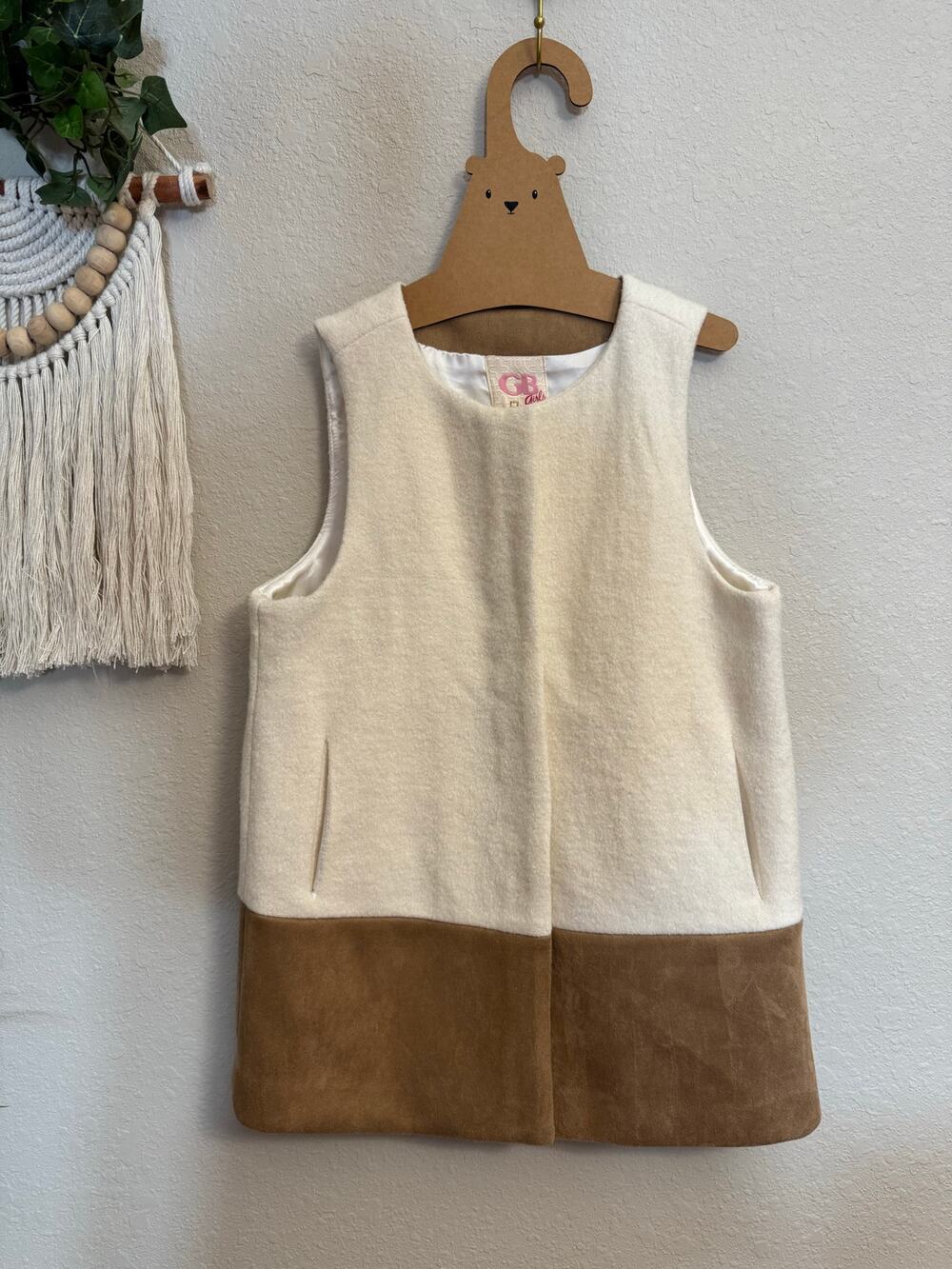 Gianni Bini Girls Colorblock Zip Up Long Vest sz L
